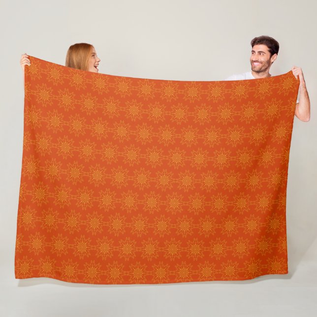 Retro Mandala Papaya Fleece Blanket (3 Größen) (Beispiel)