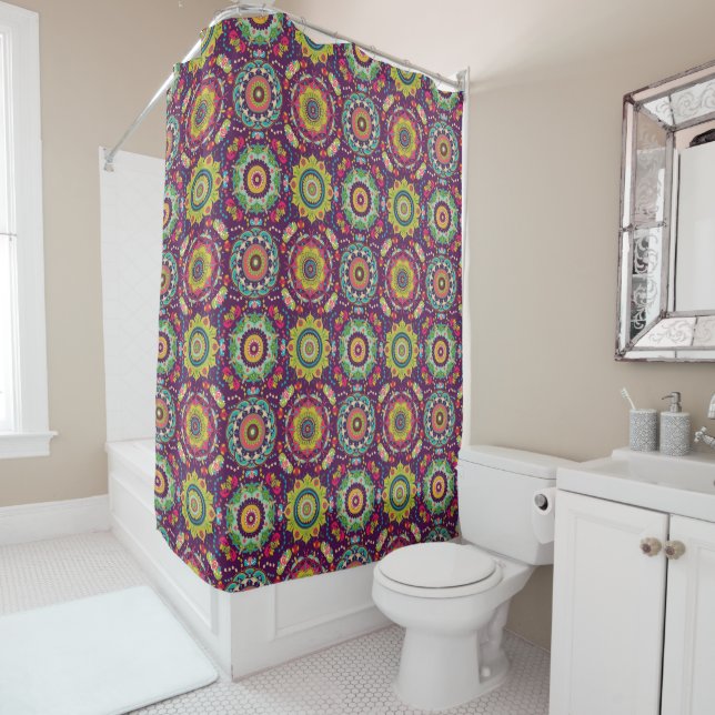 Retro Mandala Pattern Duschvorhang (Beispiel)