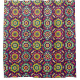 Retro Mandala Pattern Duschvorhang
