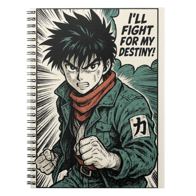 Retro Manga Anime Notebook Spiral Journal Notizblock (Vorderseite)