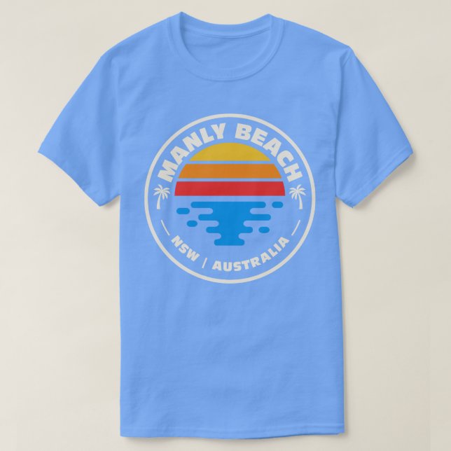 Retro Manly Beach New South Wales Australien Vinta T-Shirt (Design vorne)