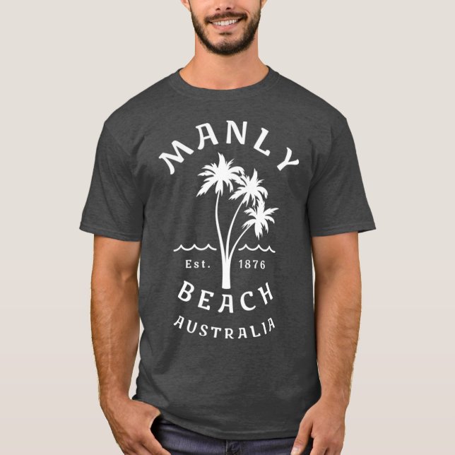 Retro Manly Beach Original Australien Grafik T-Shirt (Vorderseite)