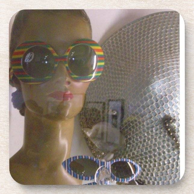 Retro Mannequin Head Getränkeuntersetzer (Vorderseite)