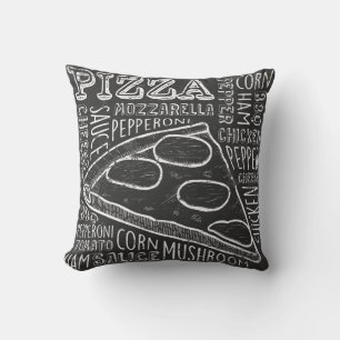 Retro-Männerhöhle Klassische Vintage-Pizza Kissen