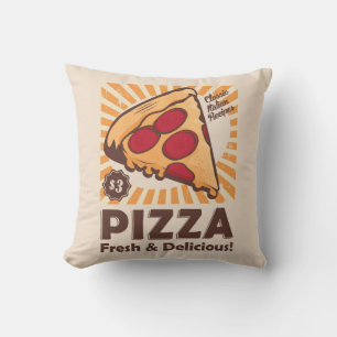 Retro-Männerhöhle Vintage Kostenlose leckere Pizza Kissen
