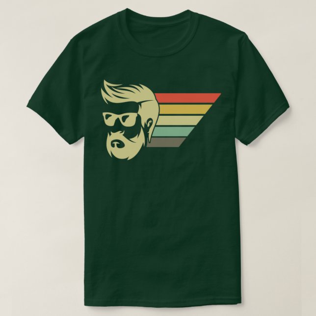 Retro Männlicher Bart Vintag Männer Maskulinarisch T-Shirt (Design vorne)