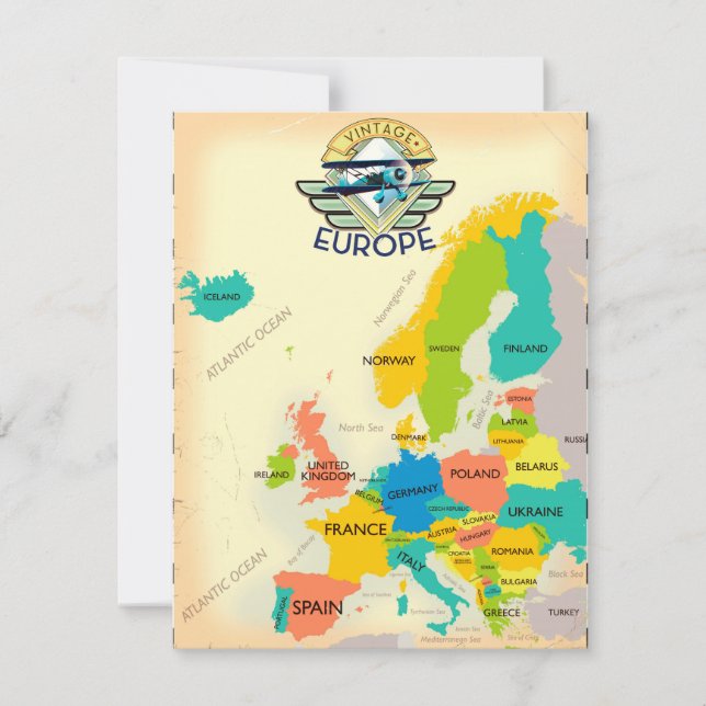 Retro Map of Europe. (Vorderseite)