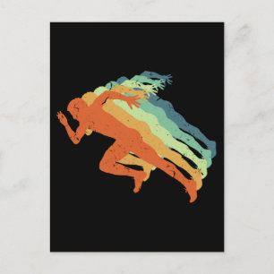 Retro Marathon Runner Running Player Sports Fan Postkarte