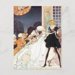 Retro Märchen Prinzessin Hochzeit Save the Date! Ankündigungspostkarte
