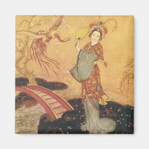 Retro Märchenprinzessin Badoura, Edmund Dulac Magnet