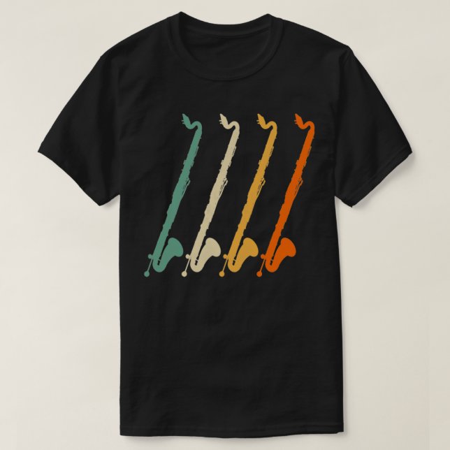 Retro Marching Band Bass Clarinet Hoodie T-Shirt (Design vorne)