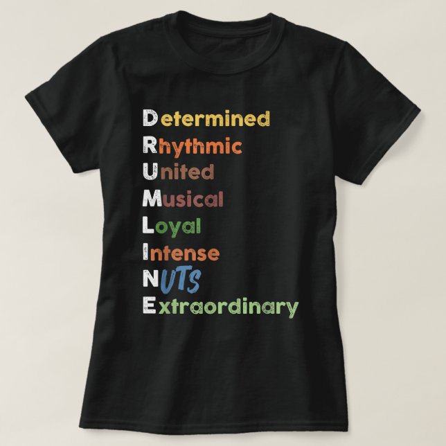 Retro Marching Band Drum Corps Drumline T-Shirt (Design vorne)