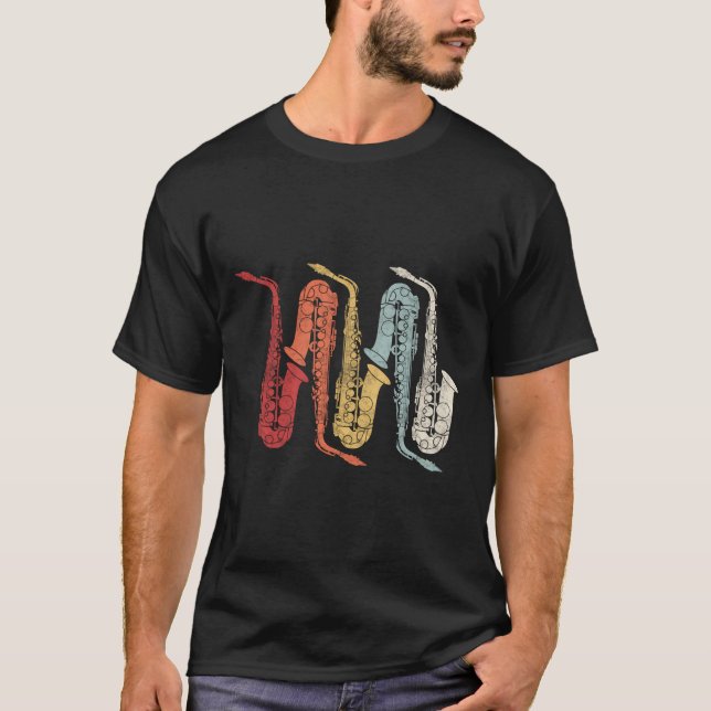 Retro Marching Band Saxophon T-Shirt (Vorderseite)