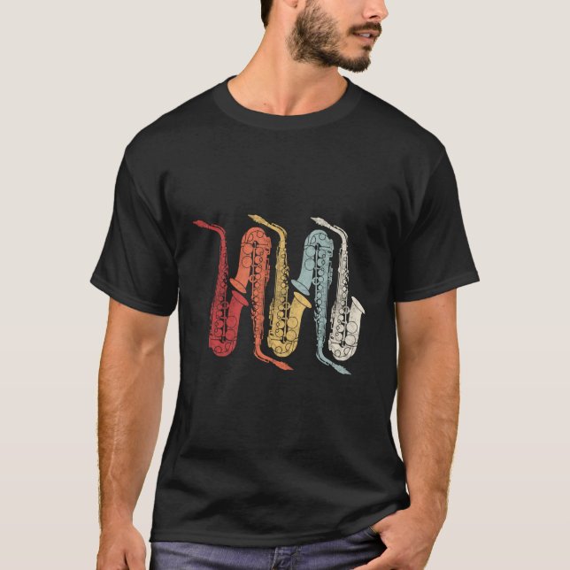 Retro Marching Band Saxophon T-Shirt (Vorderseite)