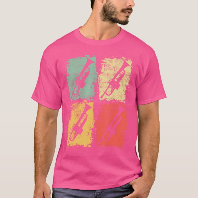 Retro Marching Band Trumpet T-Shirt (Vorderseite)
