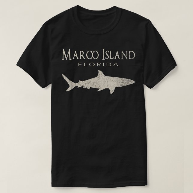Retro Marco Island FL Shark  T-Shirt (Design vorne)