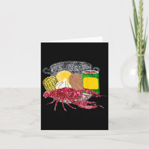 Retro Mardi Gras Crawfish Season Print Karte