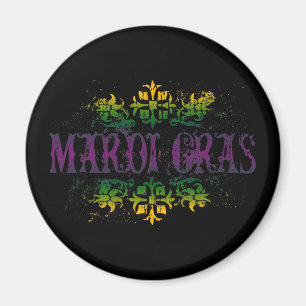 Retro Mardi Gras Magnet