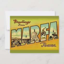 Retro Marfa Texas Gruß Postkarte