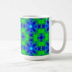 Retro Margeriten u. Sterne Artdeco in grün blau Tasse