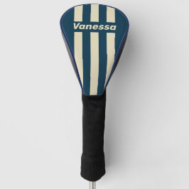 Retro-Marine-Fade-Drei-Pin-Streifen mit Namen Golf Headcover