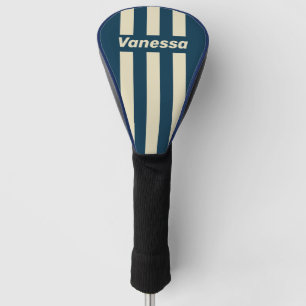 Retro-Marine-Fade-Drei-Pin-Streifen mit Namen Golf Headcover