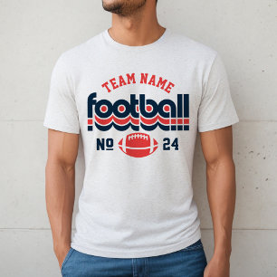 Retro-Marine-Rot-Fußball-Mannschaftsname-Nummer Tri-Blend Shirt