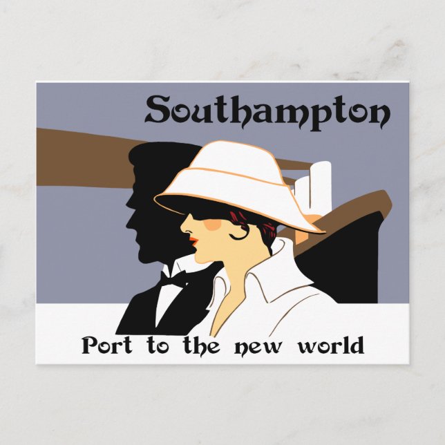 Retro Marine Stil und Southampton Postkarte (Vorderseite)