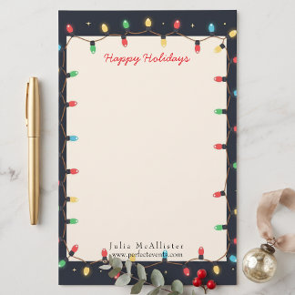Retro-Marine-Weihnachtslichter-Feiertags-Newslette Briefpapier