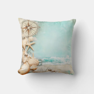 Retro Maritime Beach Szene Kissen
