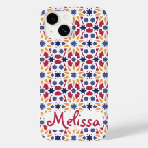 Retro marokkanisches Zellije Muster mit Namen