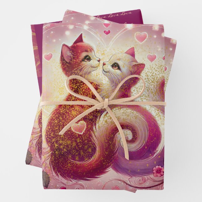 Retro Maroon Cat - Geschenkpapier Set (Beispiel)