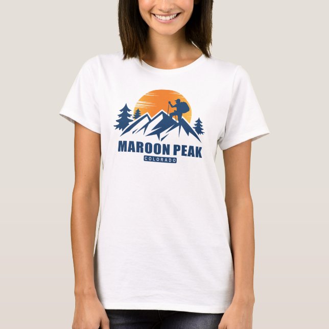 Retro Maroon Peak T - Shirt (Vorderseite)