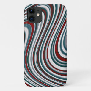 Retro Maroon Red & Aquamarin Blue Abstrakt Curvy F Case-Mate iPhone Hülle