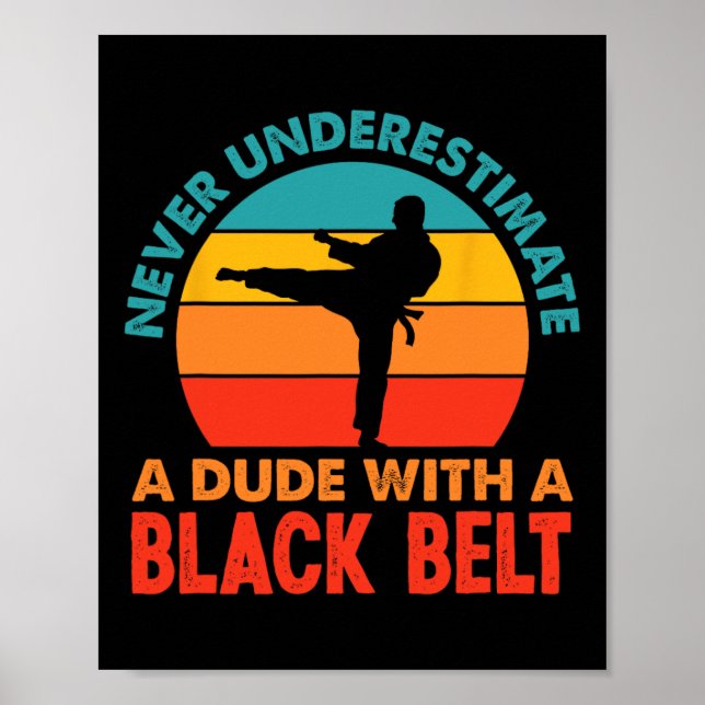 Retro Martial Arts Black Belt Karate Poster (Vorne)