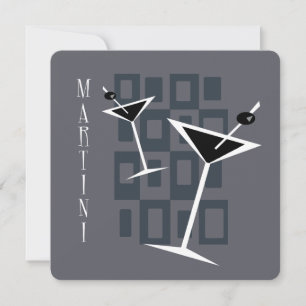 Retro-Martini-Cocktailparty-Einladungen Einladung