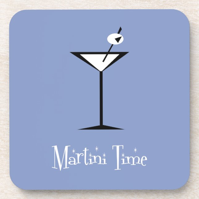 Retro Martini Getränkeuntersetzer (Vorderseite)