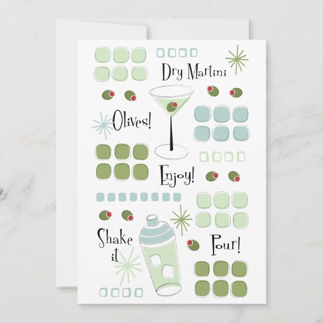 Retro Martini Mitte des Jahrhunderts modern (Vorderseite)