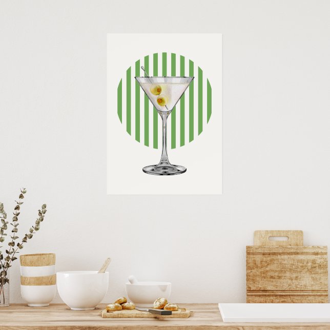 Retro Martini Poster (Küche)