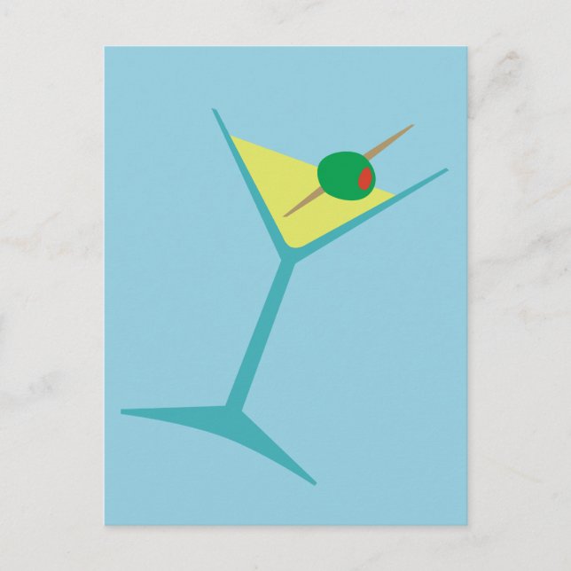 Retro Martini Postkarte (Vorderseite)
