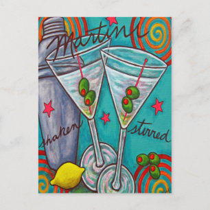 Retro Martini Postkarte