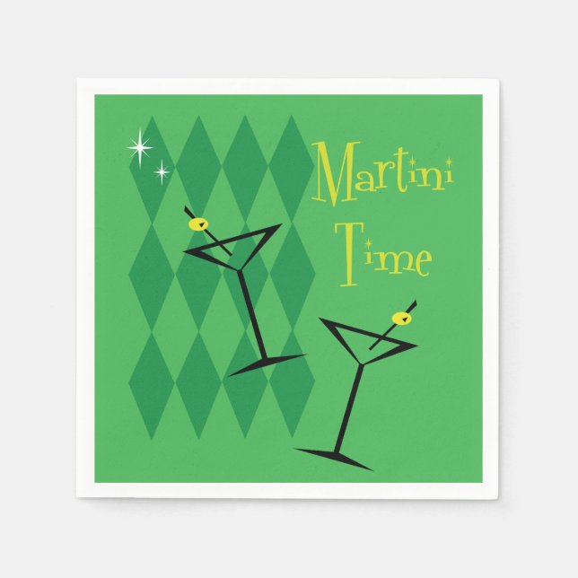 Retro Martini Serviette (Vorderseite)
