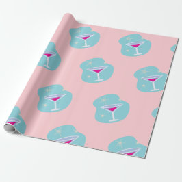 Retro Martini Wrapping Paper Geschenkpapier