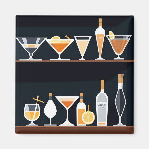 Retro Martinis und Cocktails Magnet