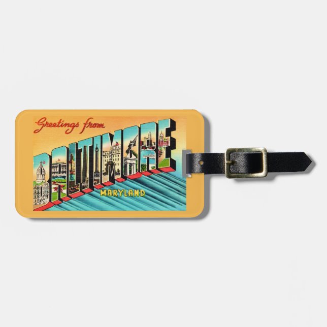 Retro-Maryland-Postkarten-Gepäckanhänger Gepäckanhänger (Vorderseite horizontal)
