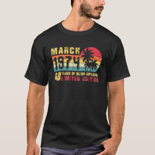 Retro März 1974 48 Jahre alt 48. T-Shirt