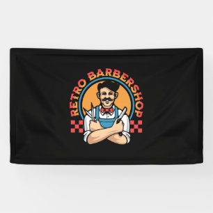 Retro Mascot Barbershop Banner