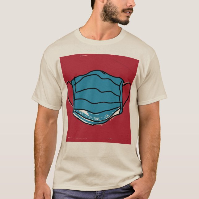Retro-Maske Bleib Cool Design T-Shirt (Vorderseite)