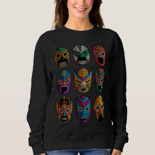 Retro-Masken des Freistil-Ringens Lucha Libre Sweatshirt