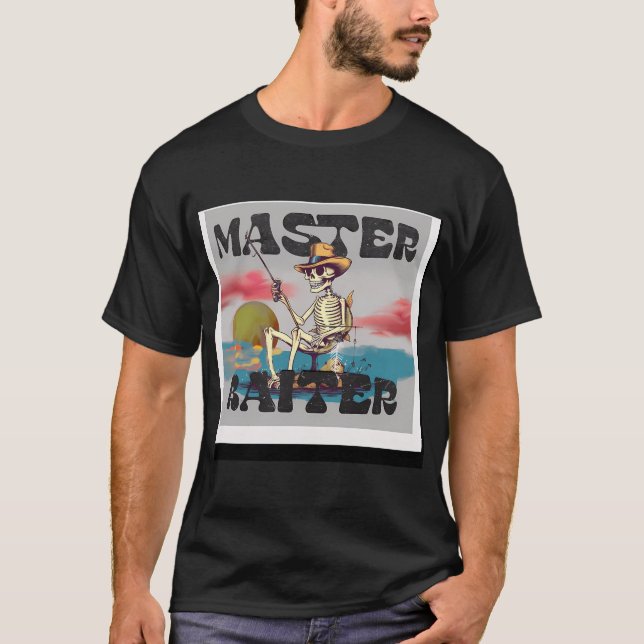 retro Master Baiter with fishing skeleton T-Shirt (Vorderseite)